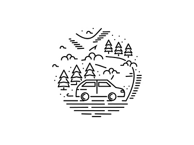 Journey amazing awesome car creative direction good great holidays illustration journey lines monoline monoline illustration nice scenery travel