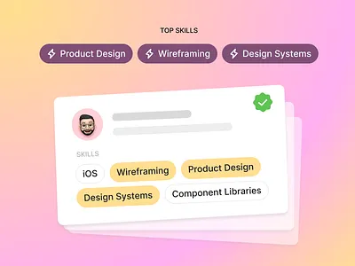 Top Skills app branding component design design system designer ios job board landing marketing product designer site skills snippet top top skills ui ux web wireframe