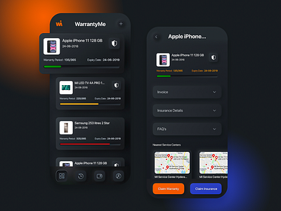 WarrantyMe - Mobile App app interface minimal mobile app mobile apps mobile ui mobileapp mobileappdesign ui design uiux ux ui design visual design warranty app