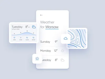 🌦️ Weather App Components animation app clean cloud component forecast icon interaction interactive interface mobile modern motion rain sun sunday ui ux weather week