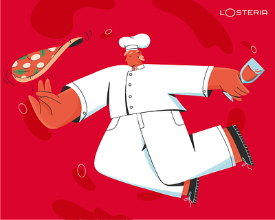 Pizzeria illustration character illustration chef cook food app food market food place losteria pizza pizza app pizza chef pizza illustration pizza website pizzeria restaurant take away wine