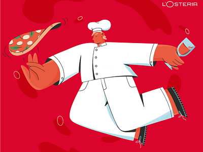 Pizzeria illustration character illustration chef cook food app food market food place losteria pizza pizza app pizza chef pizza illustration pizza website pizzeria restaurant take away wine