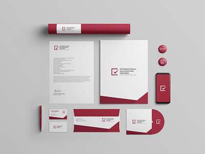 International Accounting Partner brand identity stationery brand branding graphic design logo logo design logo design branding logodesign logotype minimal minimalist logo typography vector