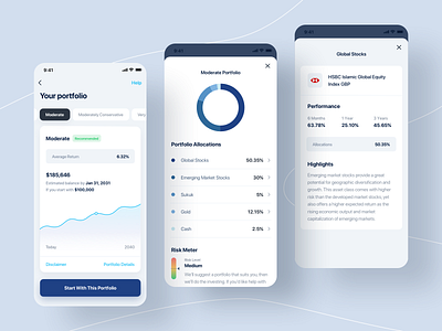 Wahed Invest: Seamless Portfolio Selection & Allocation UI assetallocation assetmanagement diversifiedportfolios dribbbledesign financialstrategy investmentmanagement investmentoptions investmentportfolio investmentstrategy investmenttools portfolioallocation portfoliodesign smartinvesting uiuxdesign wealthmanagement