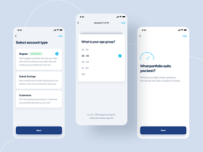 Wahed Invest: Intuitive Account Types & Custom Questionnaires UI accounttypes dribbbledesign financialplanning financialquestionnaires financialtechnology investmentapp investmentdecisions investmentoptions investmentstrategy investmenttools investmentui personalfinance uiuxdesign userinterfacedesign wealthmanagement