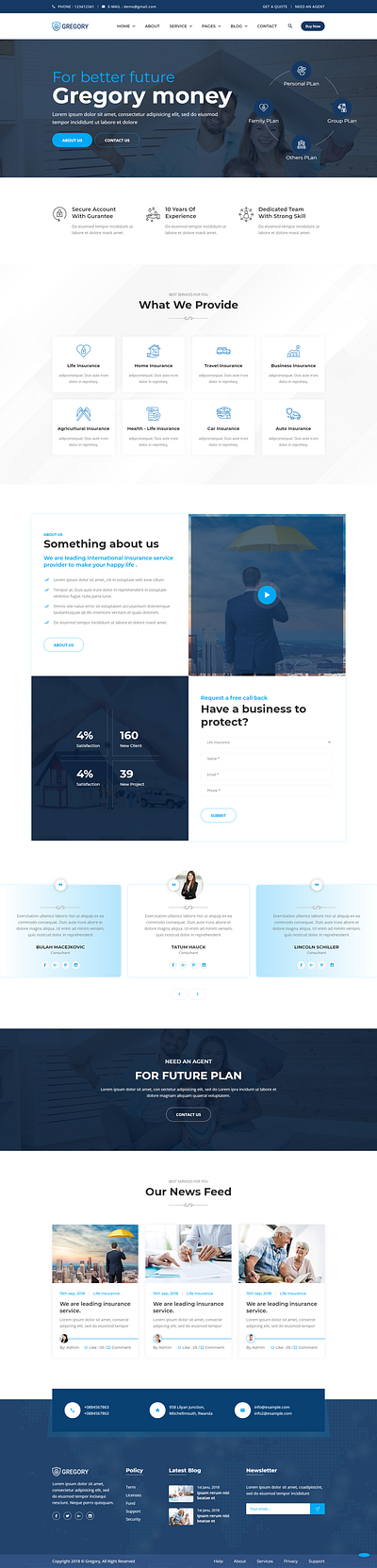 Insurance Agency HTML Template Gregory agency auto insurance bootstrap4 broker business finance home insurance insurance agency insurance agent insurance broker insurance company insurance html investment life insurance responsive