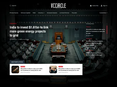 VCCircle Homepage Concept branding concept design experience design minimal typography ui ux web xd