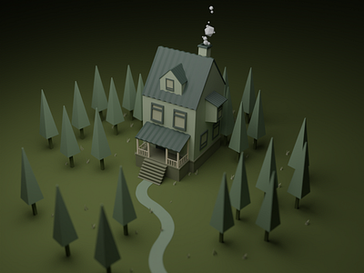 Myst House 3d blender blender3d cinema4d illustration isometry lowpoly