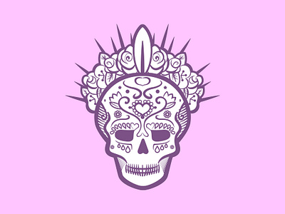 Skull with crown drawing día de los muertos illustration illustrator llorona skull skull art skulls vector