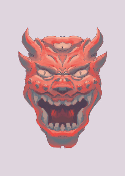 Hannya Mask | 2 character design digital art illustration procreate