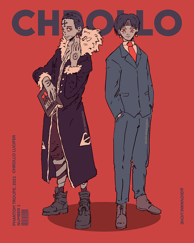 Chrollo Lucifer | Fan Art 2d art 2d character character design digital art editorial fashion illustration illustration line work magazine cover procreate