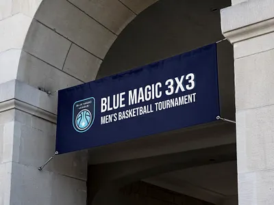 Blue Magic League banner banner design basketball basketball logo brand design brand identity design branding logo sports sports design sports logo