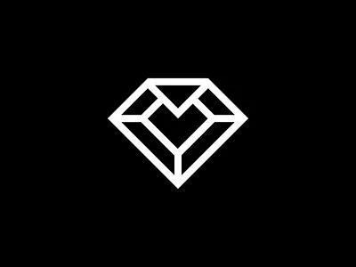Objekts© Logo Mark brand brand identity branding design diamond heart icon jewel jewelery logo logo design logodesign logomark minimal symbol