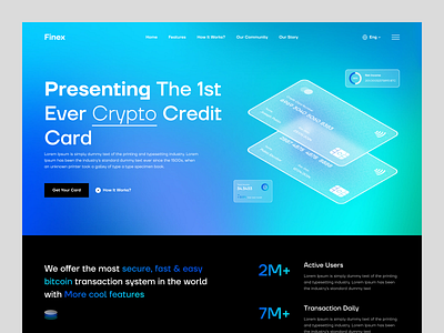 Crypto Digital Credit Card bank card bank transfer bank website binance blockchain crypto cryptocurrency currency elegant ethereum finance finance web fintech gradient online bank wallet web 3 web design web3 website