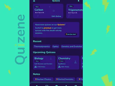 Quizene - A quiz app for competitive exams app branding figma icon logo mobile design mobileapp typography ui ux
