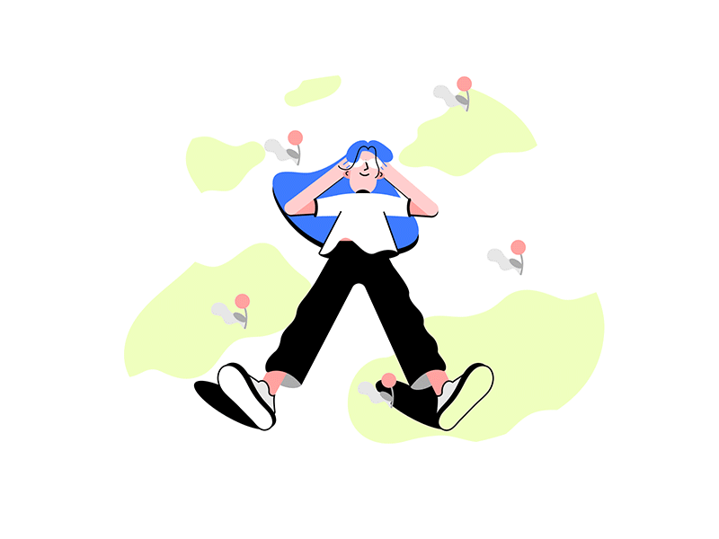 Head in the Clouds animation 2d animation design character animation chilling clouds daydream gif animation girl character imagination loop animation lottie animation lottiefiles motion design relaxing space out spring vector illustration