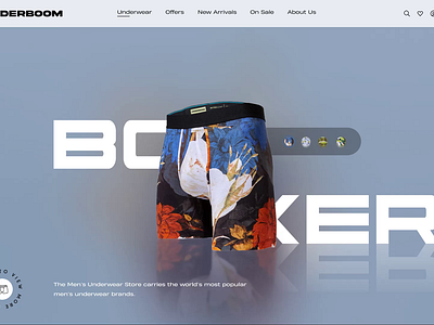 Men's Underwear Website Design app application concept design illustration logo ui uidesign uikit uiux underboom underwear