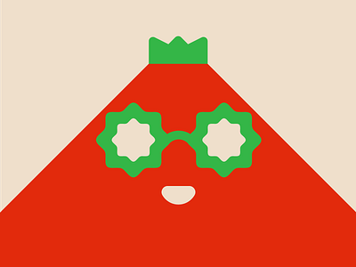 Tomato queen digital food green happy illustration queen red shine tomato vegatable