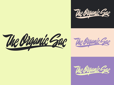 The Organic Sac - Lettering for cannabis brand from California branding calligraphy clothing design fashion font free hand lettering identity lettering logo logotype mark packaging script sketches streetwear type typo typography
