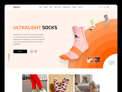 SOCXY - Socks Website Design app application concept design illustration logo socks ui uidesign uikit uiux website websitedesign