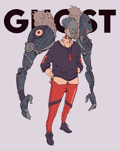 Ghost | Character Design 2d art anime character design digital art editorial graphic design illustration line work magazine cover procreate