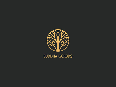 Budha goods brand brand design brand identity branding buddha design gold foil logo logodesign logotype mark natural natural goods organic organic logo tree typography vector