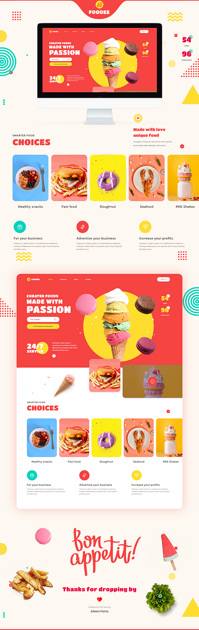 Food Delivery Service Website: Foodee branding food food and drink foodie ui ui ux design ui web web desgin