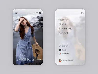 Menu dropdown design e commerce menu minimal mobile online shop shop web design