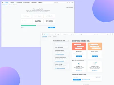 Onboarding / Short Version analytics apollo brand identity check checklist crm dashboard guide onboard onboarding onboarding illustration onboarding screens onboarding ui read guide saas step steps strategy tour ui
