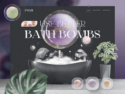 Bath Bombs - Landing Page🛁 bath bathbombs bombs design foam graphic design landing relax soap ui uiux web