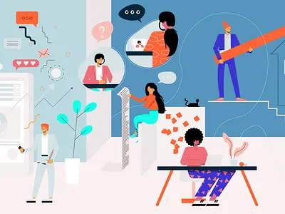 Web Illustration, detail no. 01 charakter designer flat flat illustration illustration remote work vector vectorart webillustration work from home