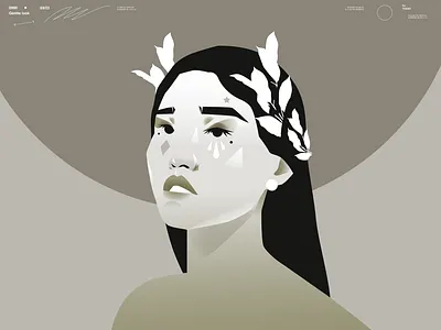 Gentle Portrait abstract composition floral girl girl character girl illustration illustration laconic lines minimal portrait art portrait illustration poster poster art