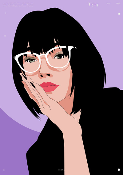 Cartoonish portrait abstract cartoon composition design girl girl illustration glasses illustration laconic lines minimal portrait portrait illustration poster