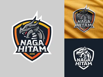 Logo Concept for Naga Hitam FC brand design brand identity design brand logo branding corporate identity dragon dragon logo esports esports logo football football club football logo graphic design illustration logo logo design logodesign logos soccer soccer logo