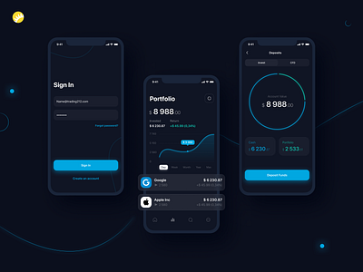 Investment app concept android app design app app design assets deposit design design app dynamics financial functional interface investment ios app design monitoring dashboard platform portfolio stocks ui ux ux research