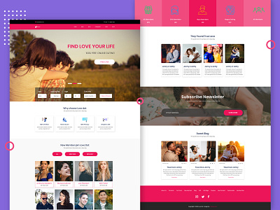 Dating website Template branding design meet up meeting room mobile app online dating. themeforest typography ui uiux uplabs web website design