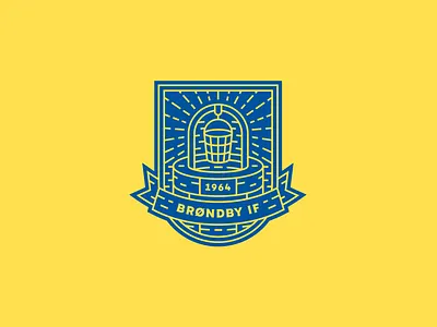 Brøndby IF Crest badge badge design branding brondby denmark design football graphicdesign heraldry icon illustration illustrator line lineart logo outline soccer vector water well