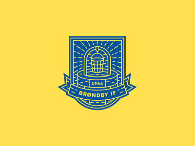 Brøndby IF Crest badge badge design branding brondby denmark design football graphicdesign heraldry icon illustration illustrator line lineart logo outline soccer vector water well