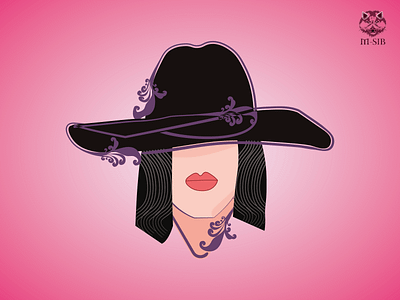 HatLady vector vectorart vectorillustration vectorportrait