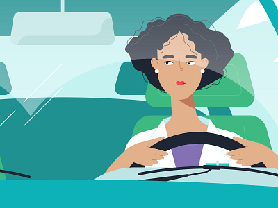 Doctor driving car character doctor flat illustration illustrator person simple vector woman