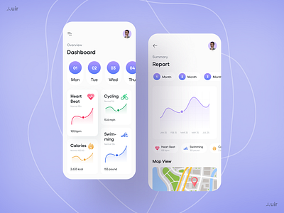 Health Tracker 2021 trend app design calories dashboard fitness app health health app health care healthcare heartbeat interfacedesign minimal design mobile ui modern ui summary tracker tracking app ui ux design