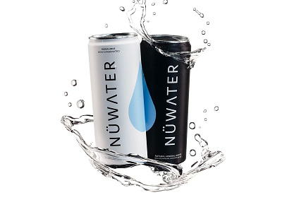 Nü Water branding can earth friendly environmental identity logo packaging sparking spring water