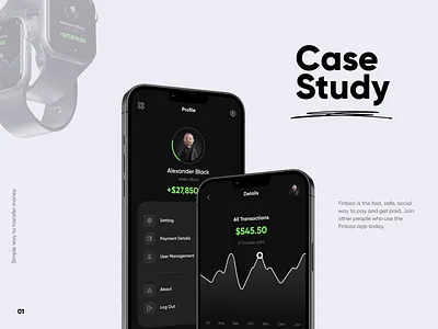 Financial App - A Case Study app apple watch application appui branding card case study casestudy clean currency dark mode exchange finance financial app minimal ui uidesign uiux user interface wallet
