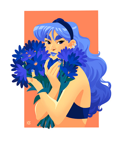 Blue Flower art design digital art digitalart drawing illustration painting procreate procreateapp