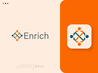 Enrich Community Logo Design For Website & App app icon app logo brand identity branding community logo design e letter logo e logo e website logo human app logo human logo human website logo illustration logo minimal minimalism minimalist symbol website icon website logo