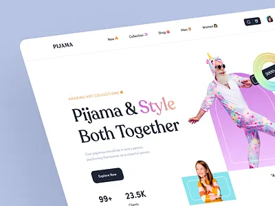 E-commerce Website Pijama shop brand cart clean clothes clothing design e commerce fashion interface marketplace minimal online shopping product cart shop shopify store ui uiux ux website design