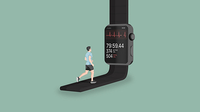 Treadmill Apple Watch adobe adobe illustrator apple apple watch cross design flat flat design flat illustration illustration illustrator run runner sport sport app sports sports design time treadmill watch