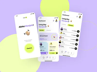 Time tracking mobile app 3d app branding clean copy dailyui design fun illustration ios kudos mobile mobile app reroot simple time tracking ui ux ux writing