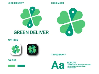 LOGO DESIGN FOR GREEN DELIVER app art brand branding clean color concept creative design flat green icon identity illustration illustrator logo minimal mockup simple ui