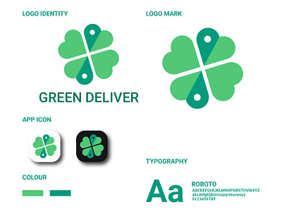 LOGO DESIGN FOR GREEN DELIVER app art brand branding clean color concept creative design flat green icon identity illustration illustrator logo minimal mockup simple ui
